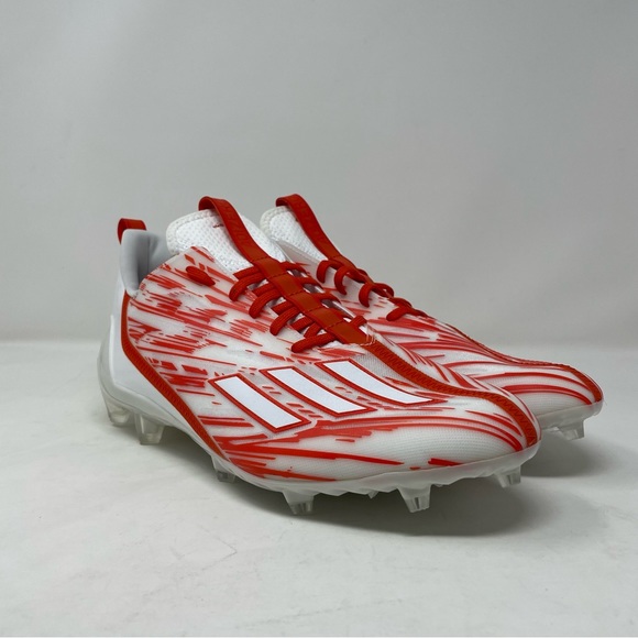 New Adidas Adizero Football Cleats Mens Size 13 Orange White Shoes